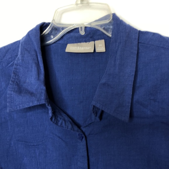 Croft & Barrow Womens Blue Button Down Front Long Sleeves 2X PLUS SIZE - Picture 5 of 9